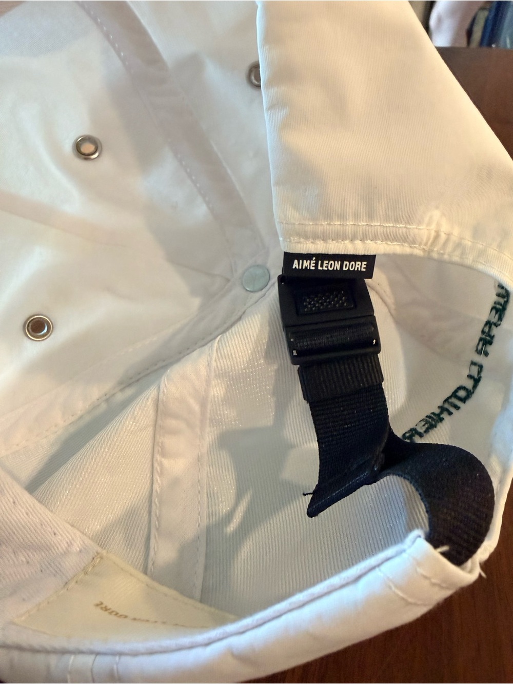Aime Leon Dore White Runners Cap with Green Script Logo - Picture 6 of 7